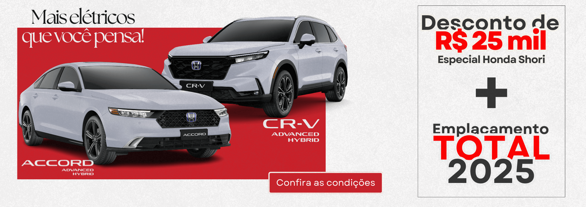 Accord e CRV mais elétricos que você pensa 25 mil de desconto + emplacamento total