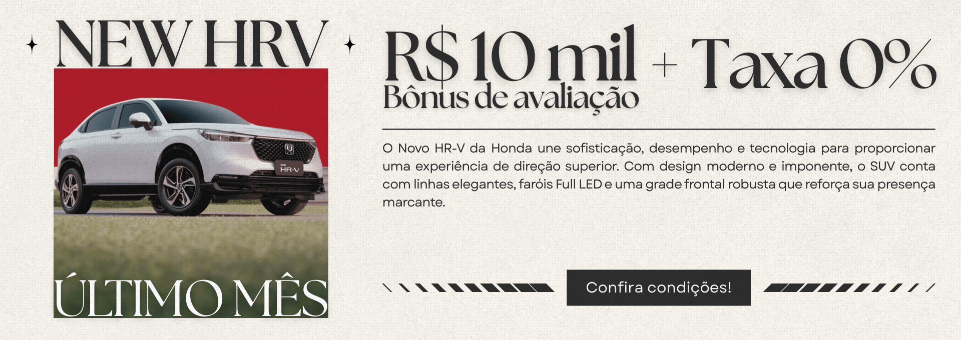 New HRV bônus 10mil + taxa zero